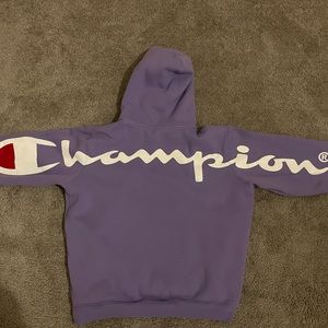 Supreme Champion Label Logo Hoodie purple Sz Medium
